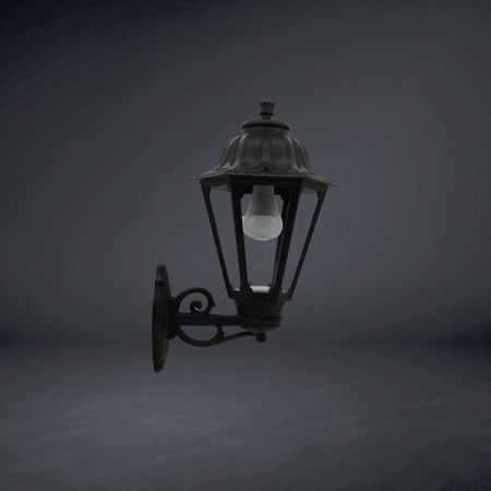 Lioa Classic Lantern - Medium Lamp- Small Wall Bracket, E27 Base - Plastic