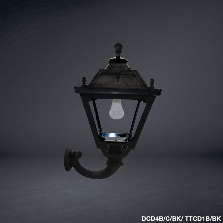 Lioa Classic Square Lantern - Large Lamp - Medium Wall Bracket, E27 Base - Plastic 
